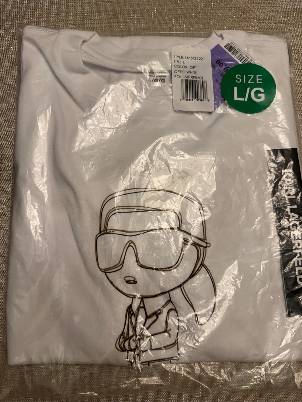 Karl Lagerfeld- Men’s L Graphic Tee Duo — Black & White with Character Print - Picture 3 of 3